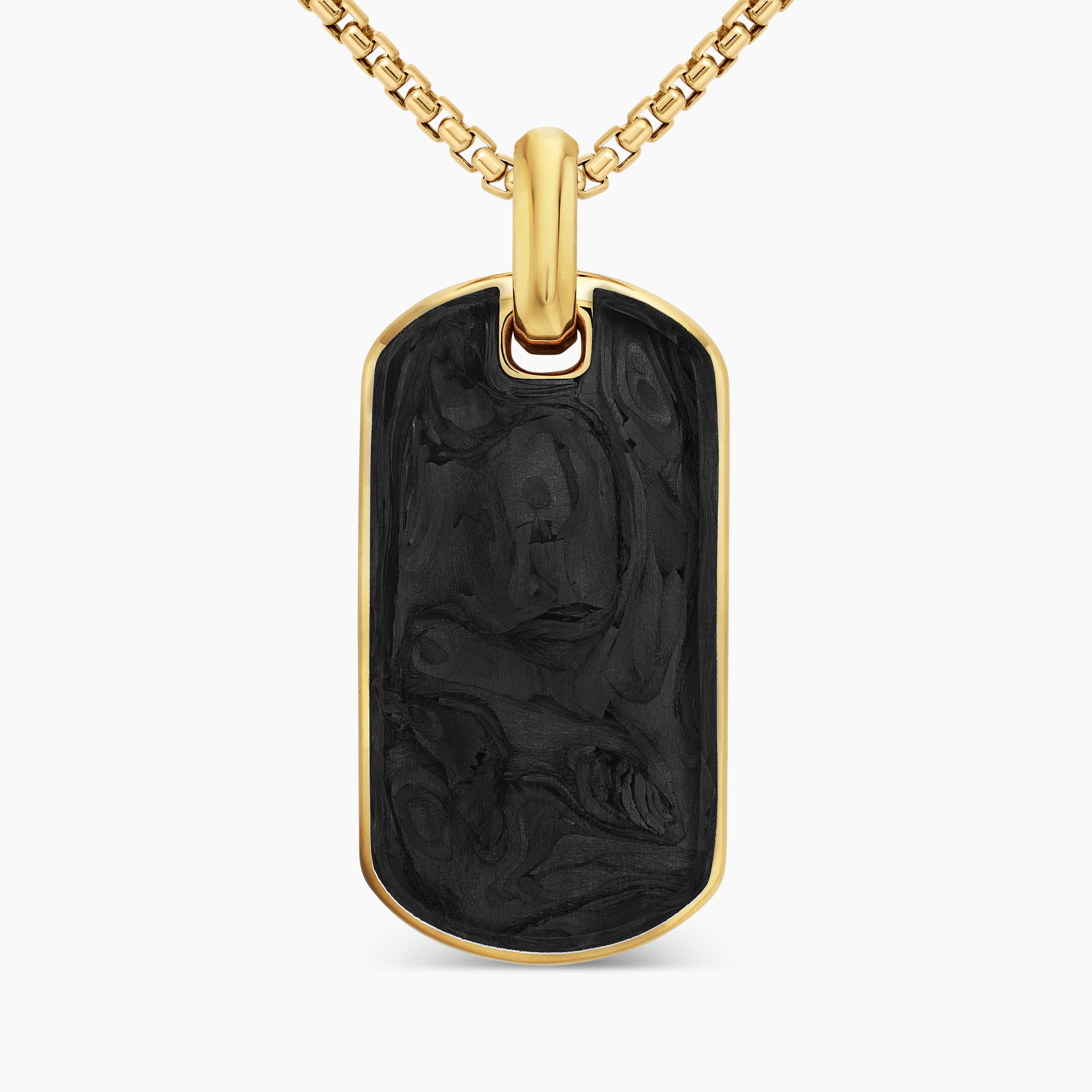 Mens Streamline&reg; Tag in 18K Yellow Gold with Forged Carbon, 42mm