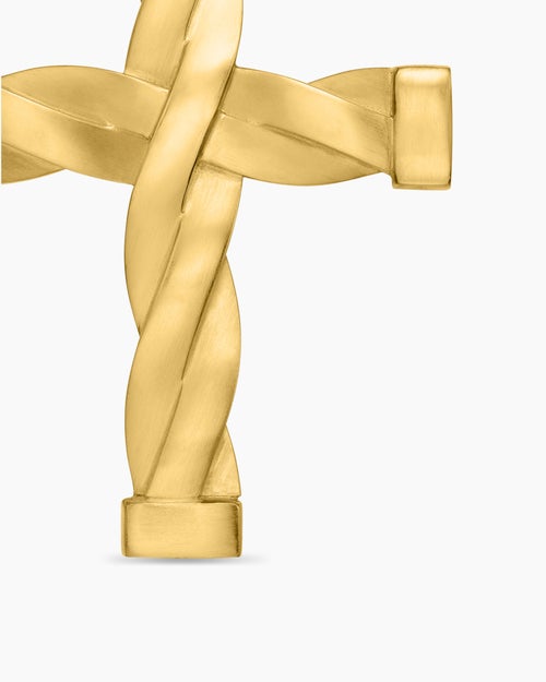 Mens DY Helios™ Cross Pendant in 18K Yellow Gold, 36mm