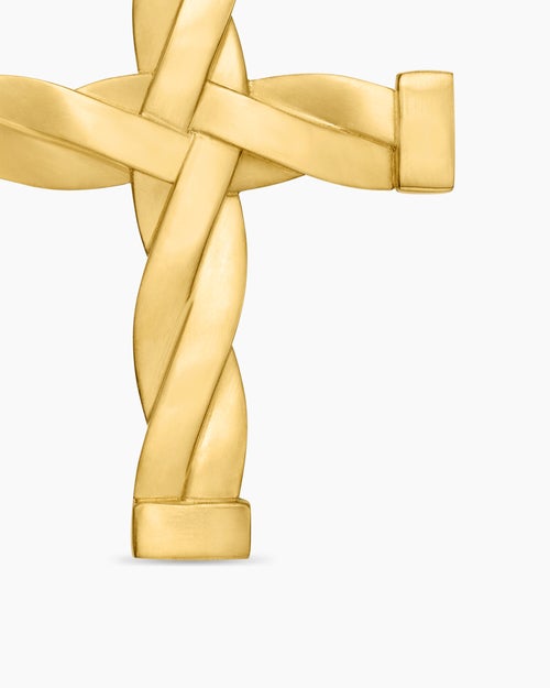 Mens DY Helios™ Cross Pendant in 18K Yellow Gold, 36mm