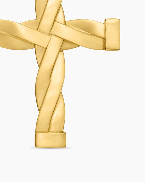 DY Helios™ Cross Pendant in 18K Yellow Gold with Diamonds, 36mm