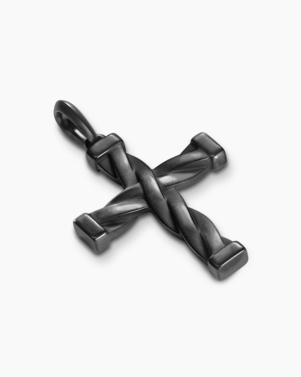 DY Helios™ Cross Pendant in Black Titanium, 36mm