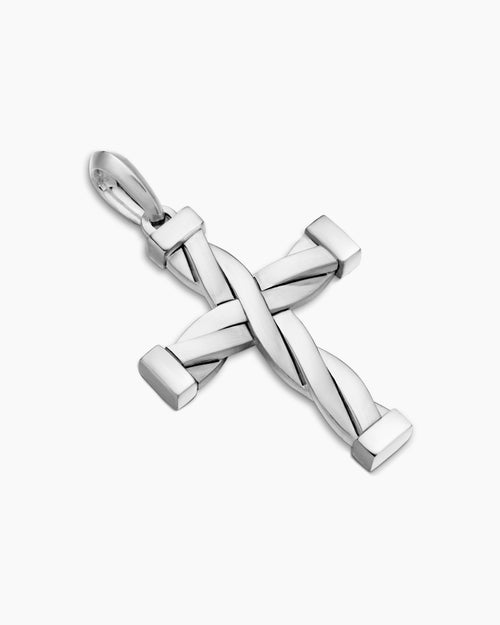 Mens DY Helios™ Cross Pendant in Sterling Silver, 36mm
