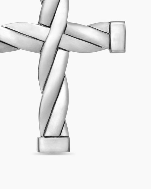 Mens DY Helios™ Cross Pendant in Sterling Silver, 36mm