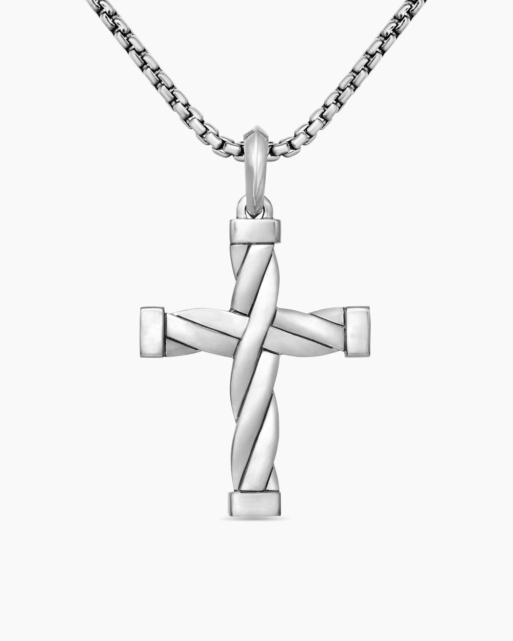 Mens DY Helios™ Cross Pendant in Sterling Silver, 36mm