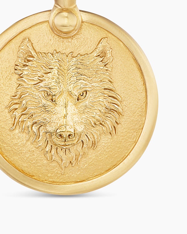 Petrvs® Wolf Amulet in 18K Yellow Gold, 21mm