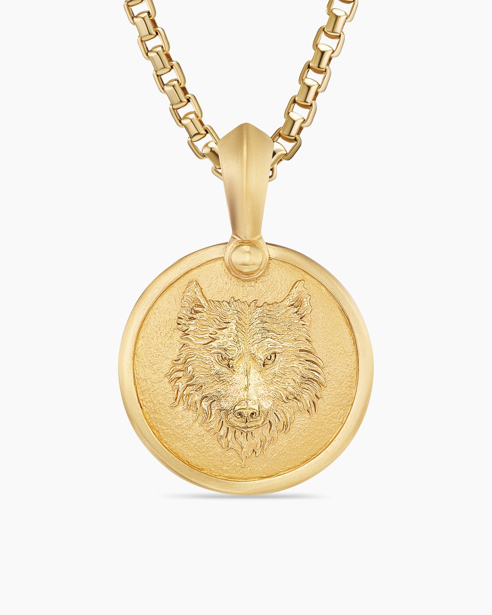 Amulette loup Petrvs® en or jaune 18 carats, 21 mm hommes