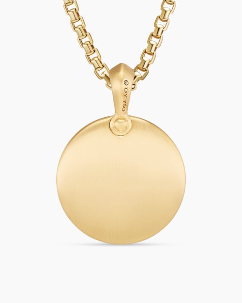 Mens Petrvs® Wolf Amulet in 18K Yellow Gold with Diamonds, 21mm