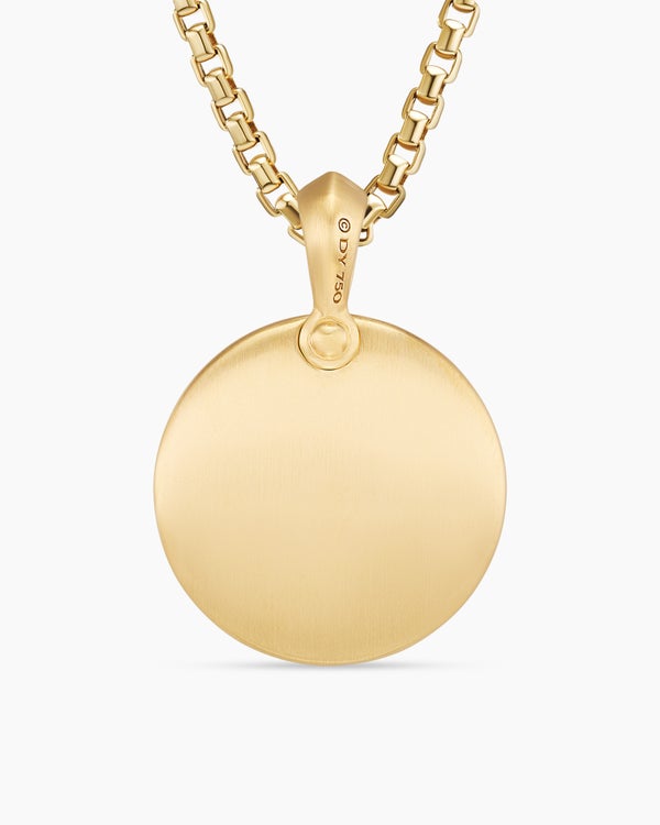 Petrvs® Wolf Amulet in 18K Yellow Gold with Diamonds, 21mm