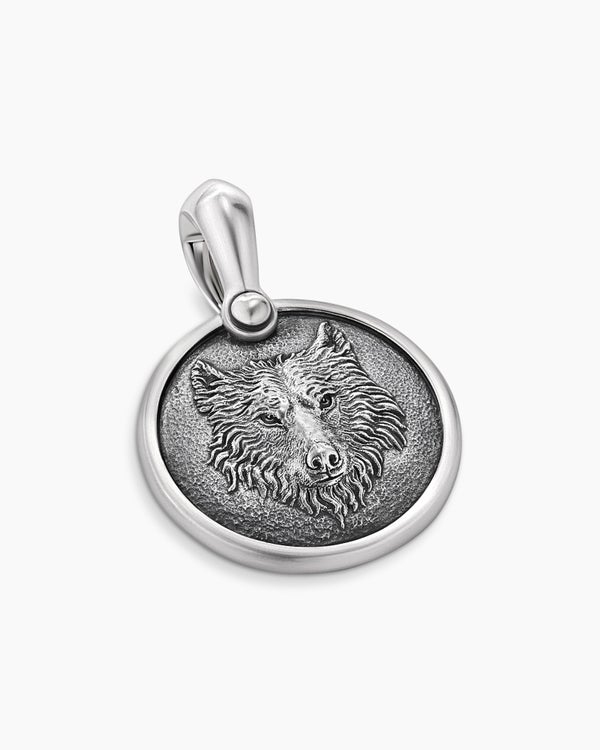Petrvs® Wolf Amulet in Sterling Silver, 21mm