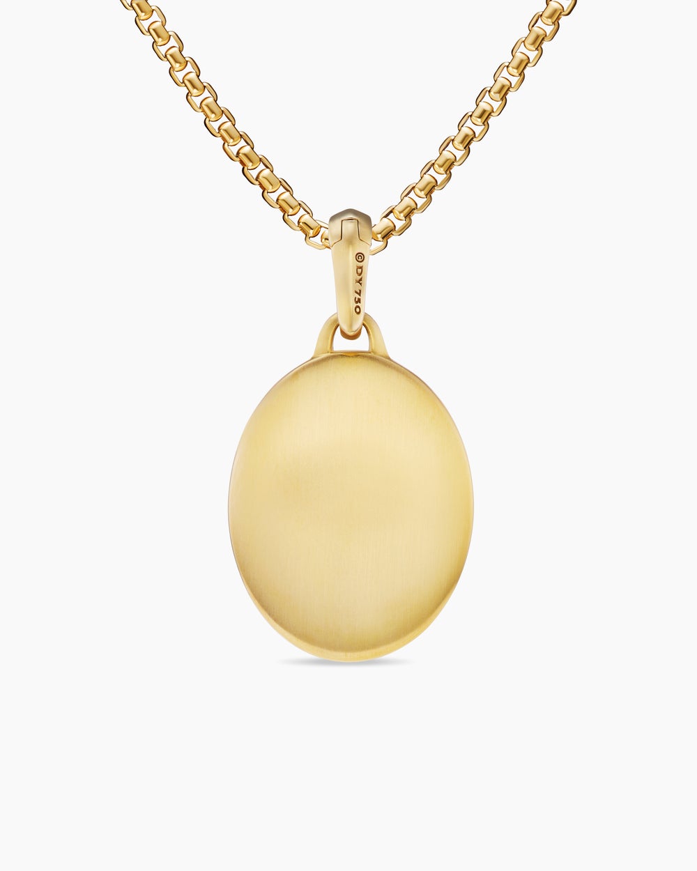Mens Mary Amulet in 18K Yellow Gold with Diamonds, 20mm