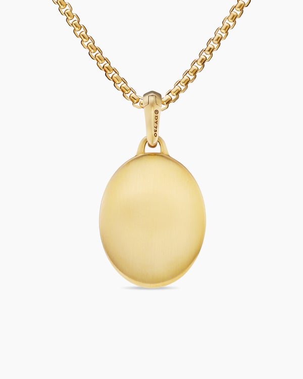 Mary Amulet in 18K Yellow Gold with Diamonds, 20mm