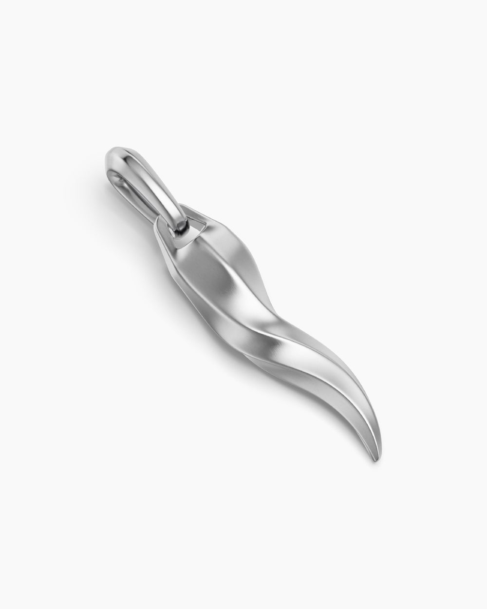 Mens Cornicello Amulet in Sterling Silver, 30.6mm