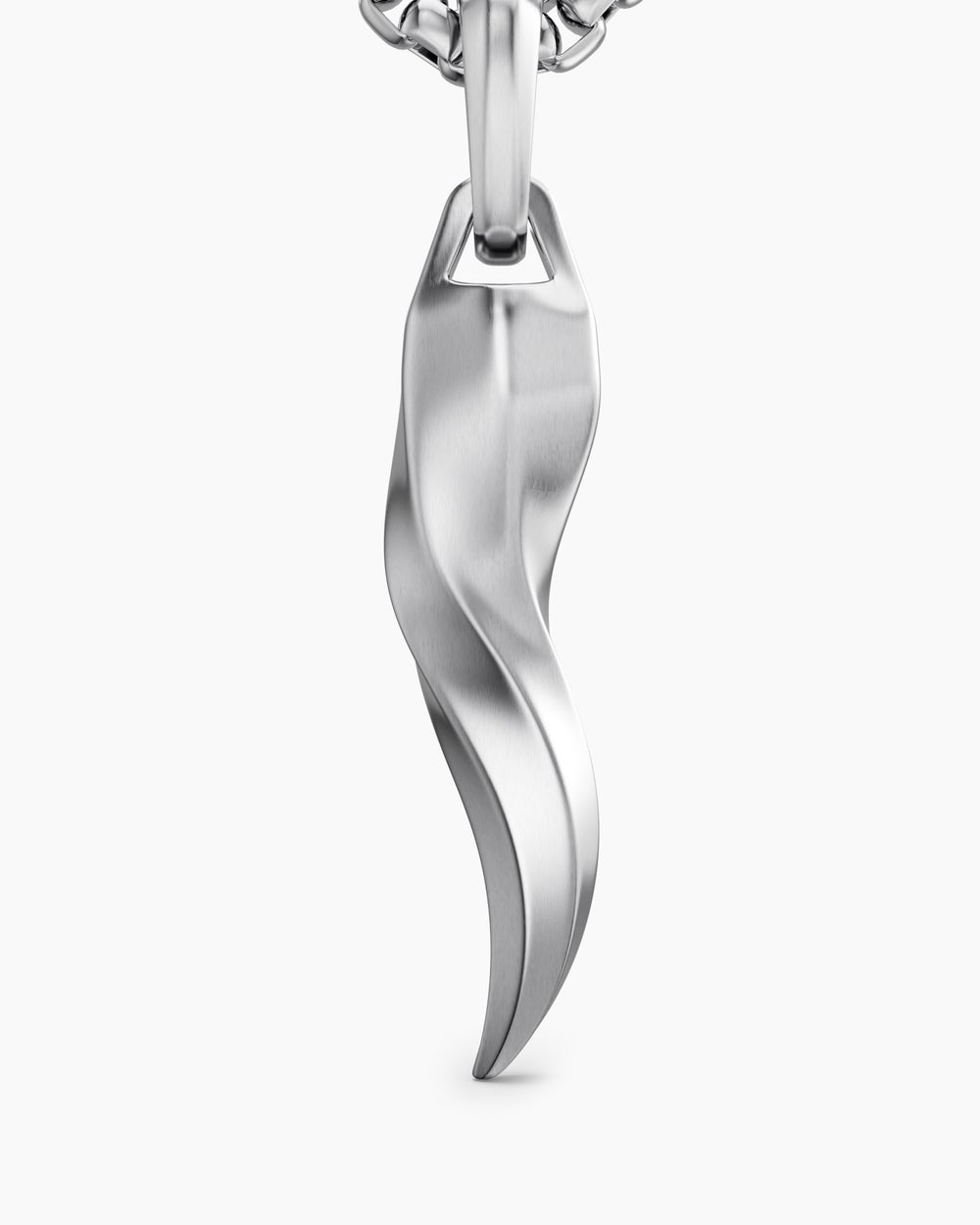 Mens Cornicello Amulet in Sterling Silver, 30.6mm
