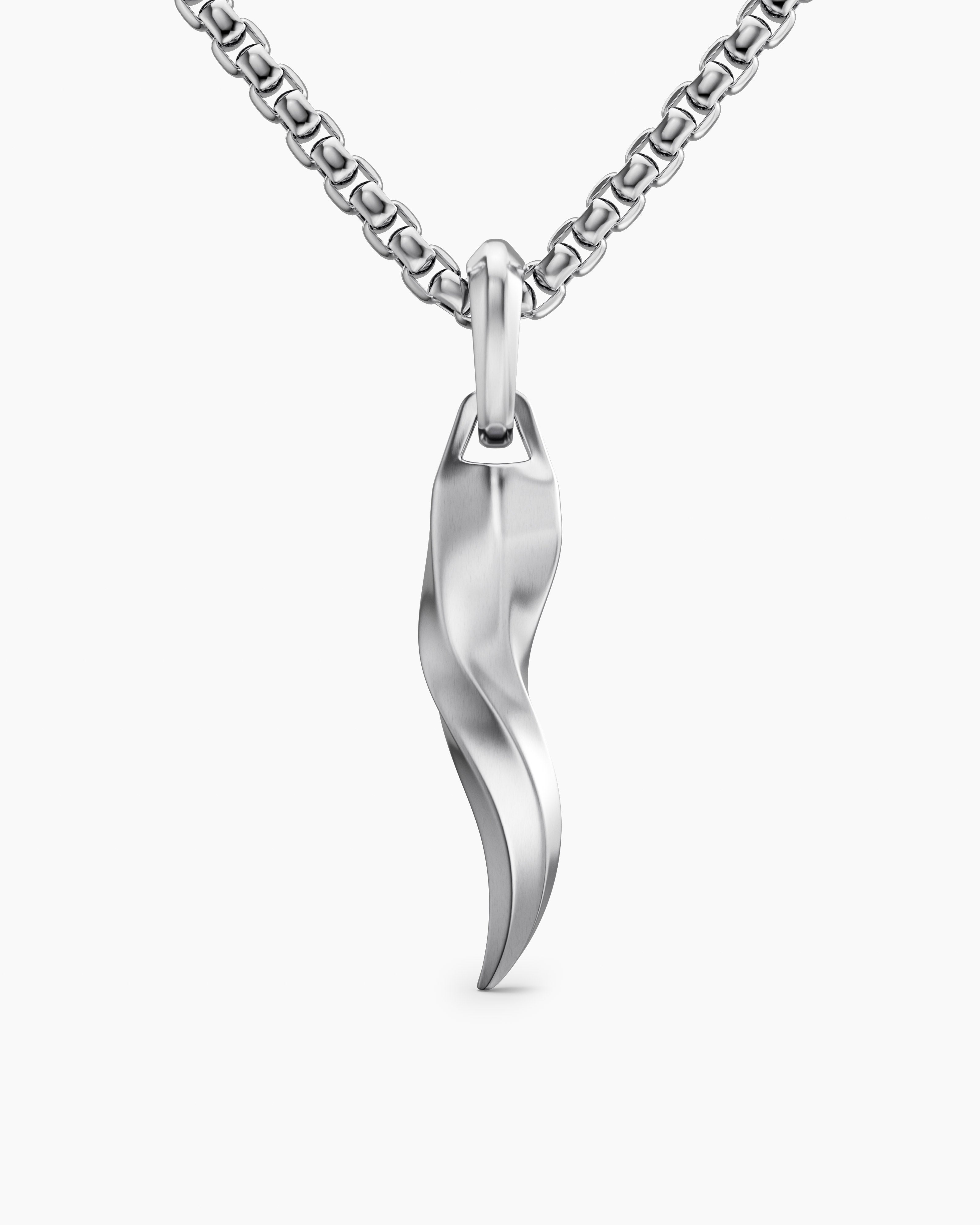 Mens Cornicello Amulet in Sterling Silver, 30.6mm | David Yurman