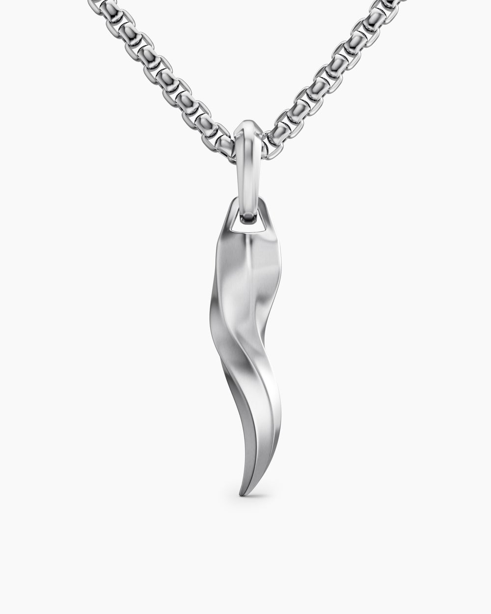Mens Cornicello Amulet in Sterling Silver, 30.6mm