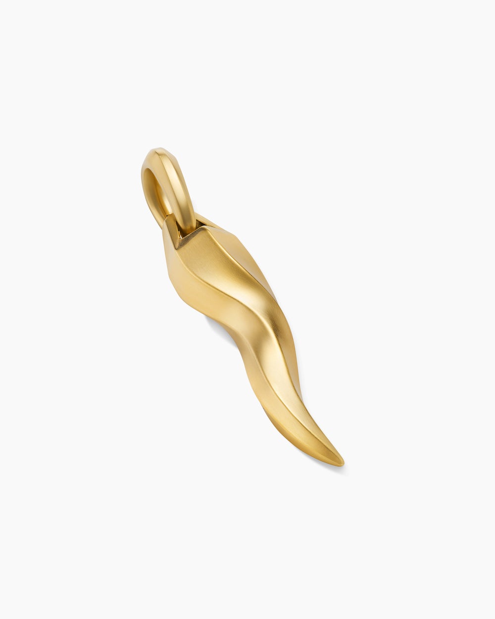 Mens Cornicello Amulet in 18K Yellow Gold, 30mm