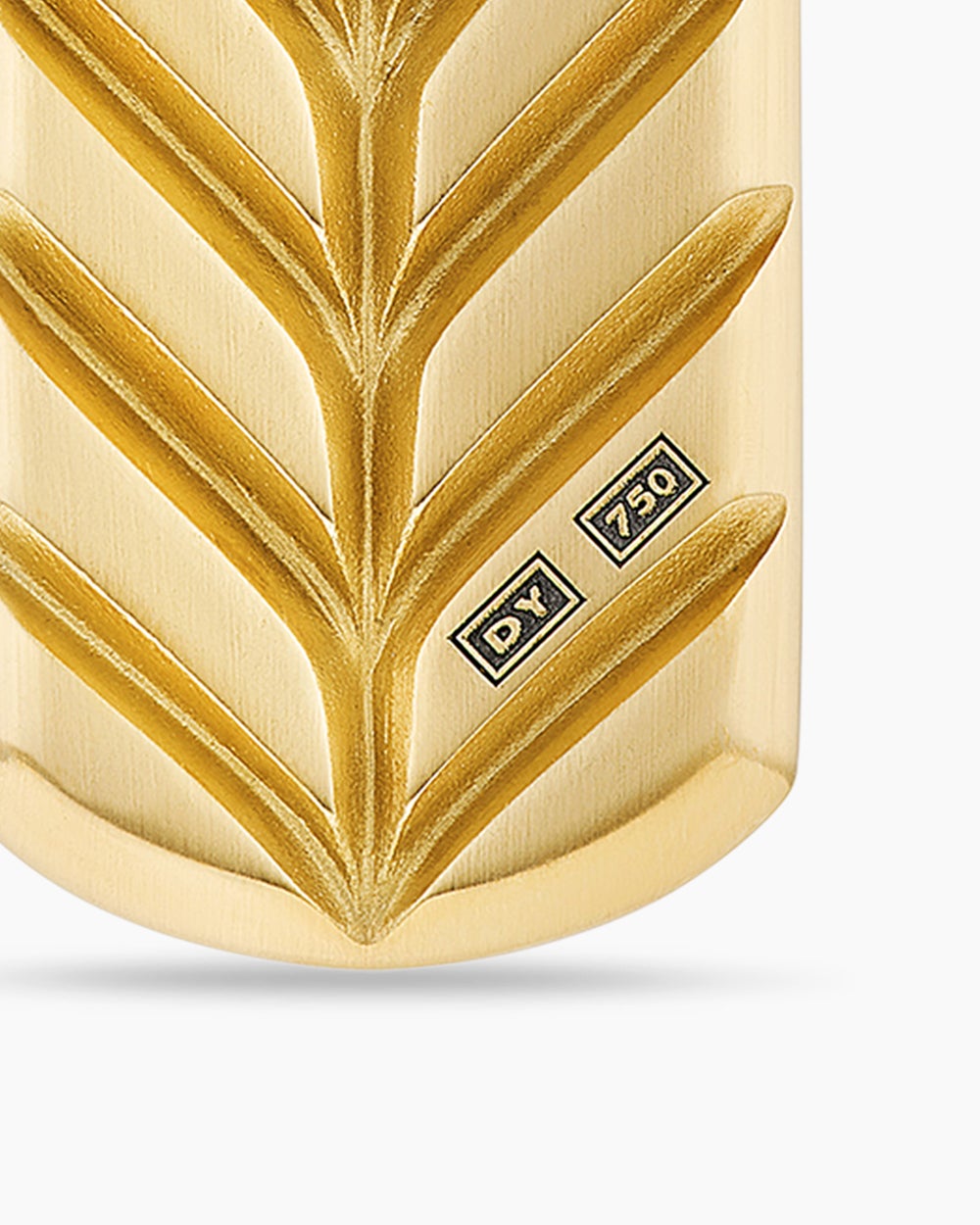 Mens Chevron Tag in 18K Yellow Gold, 21mm