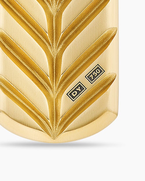 Mens Chevron Tag in 18ct Yellow Gold, 21mm