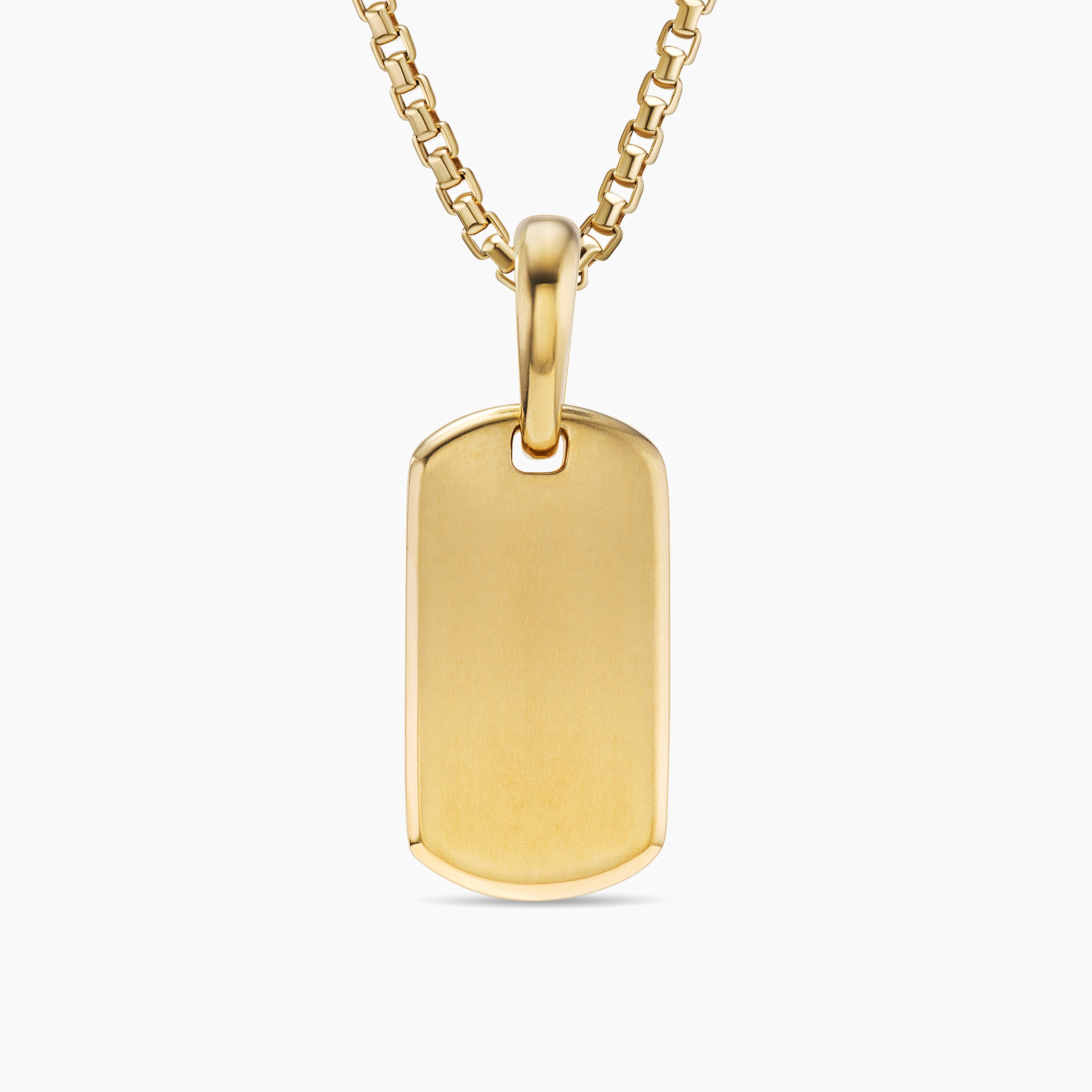 Mens Chevron Tag in 18K Yellow Gold, 21mm