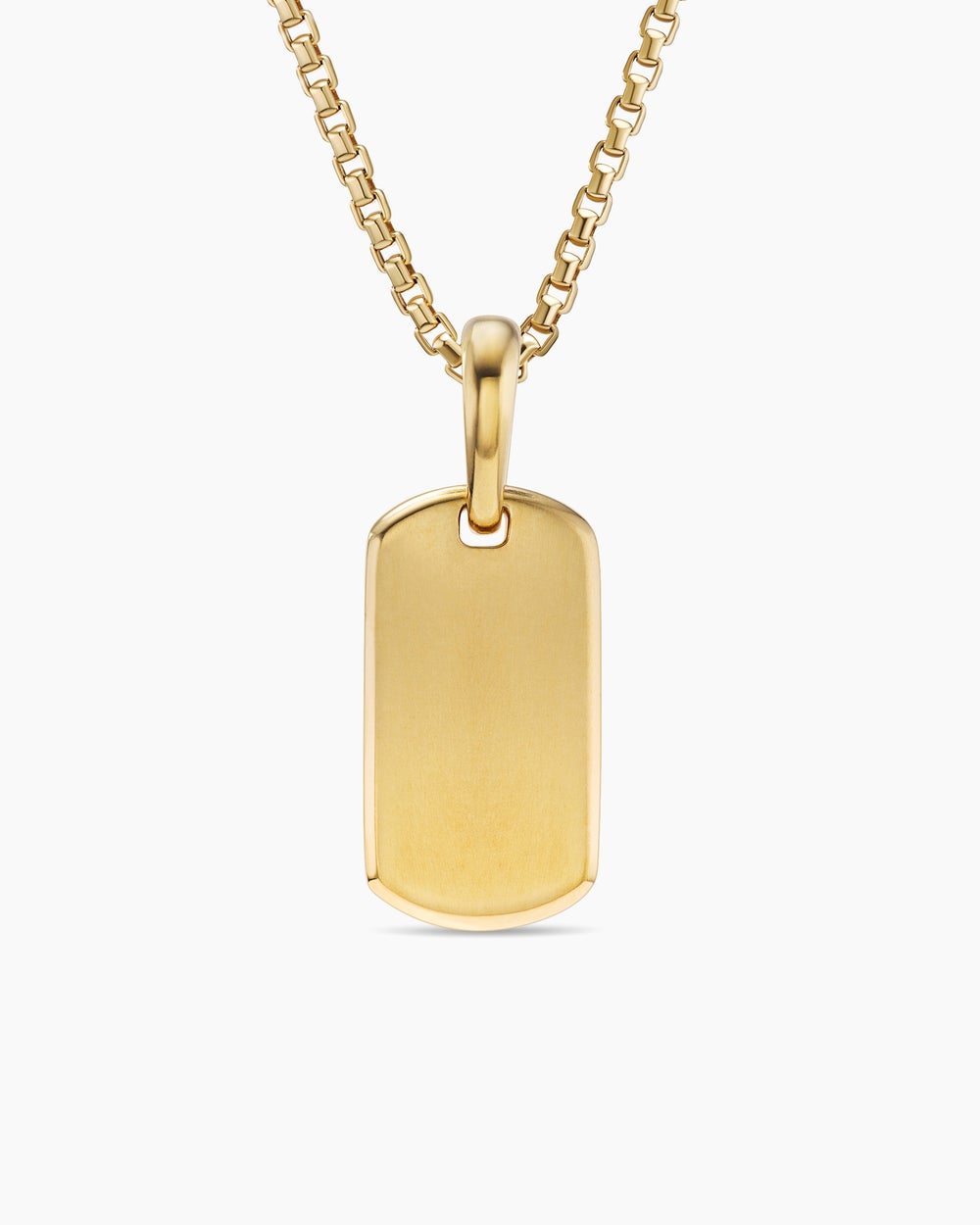 Mens Chevron Tag in 18K Yellow Gold, 21mm