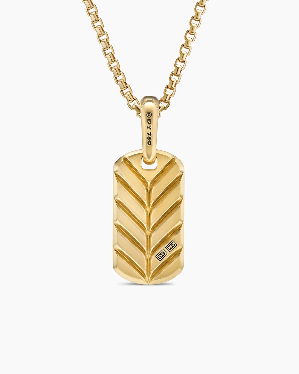 Médaille Chevron en or jaune 18 carats avec onyx noir, 21 mm homme