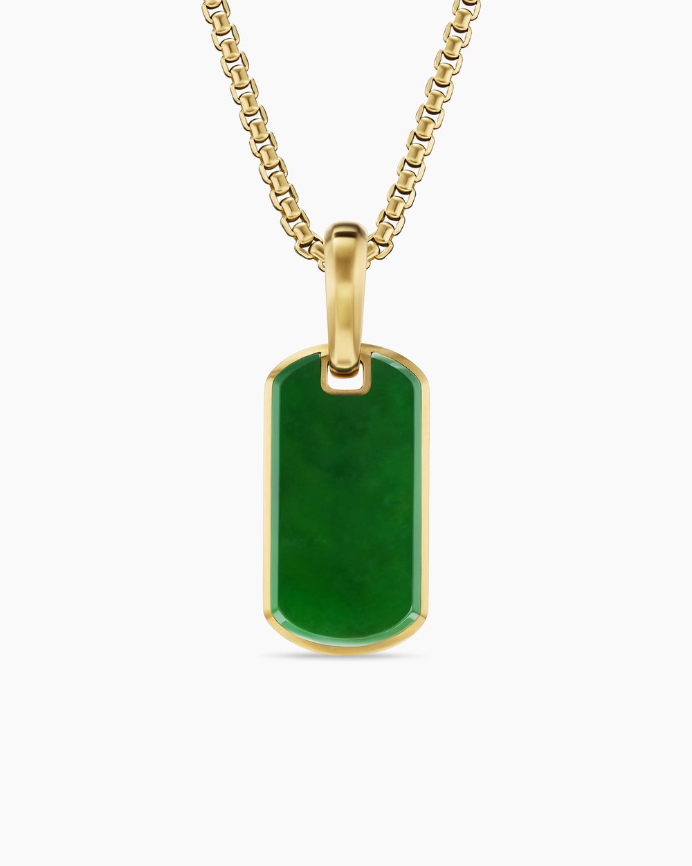 Médaille Chevron en or jaune 18 carats avec jade néphrite, 21 mm homme