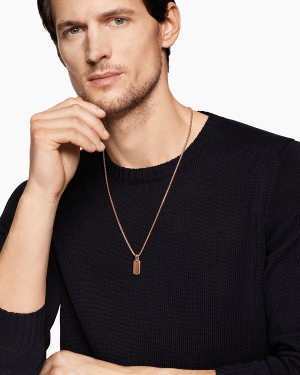 Médaille Chevron en or rose 18 carats, 21 mm