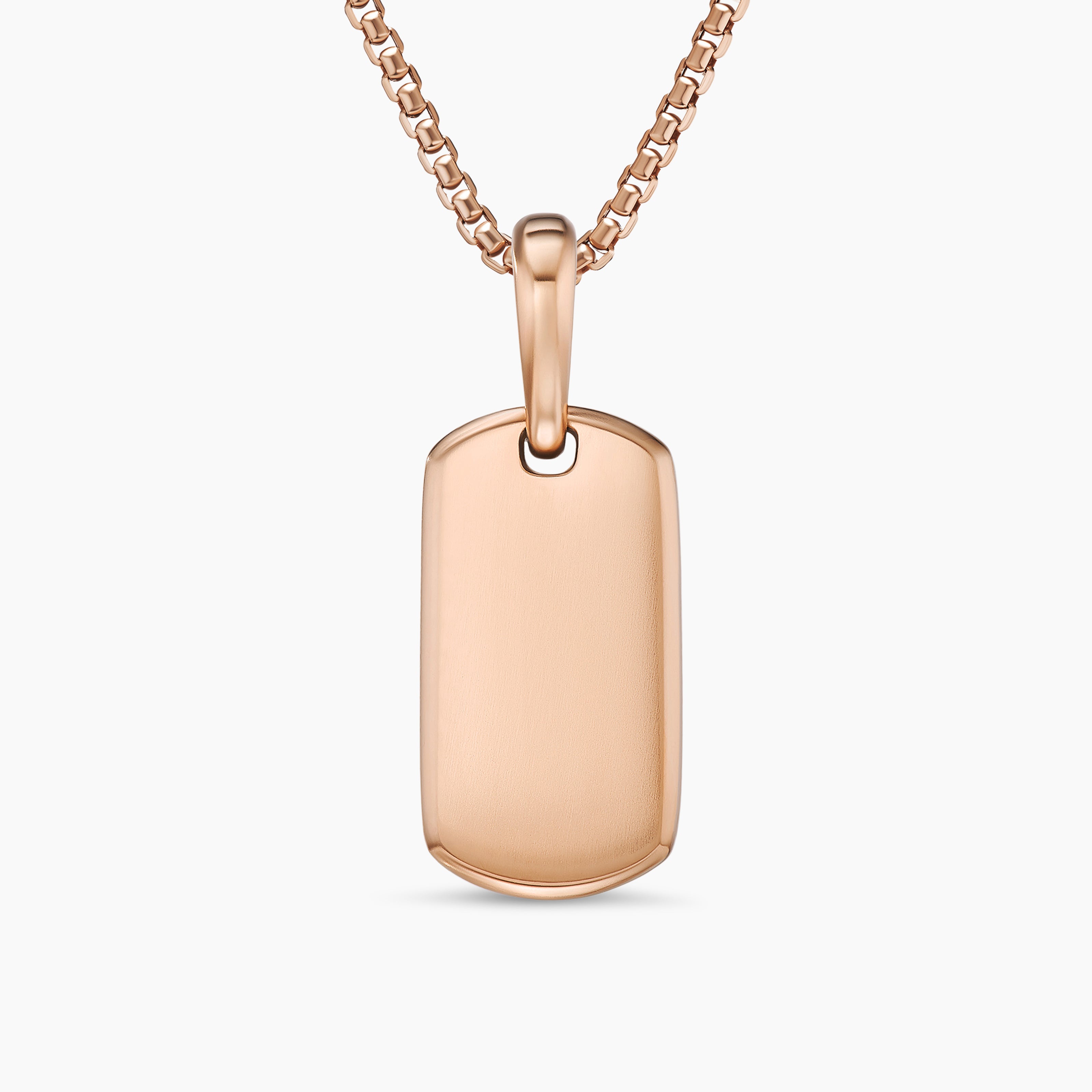 Mens Chevron Tag in 18K Rose Gold, 21mm