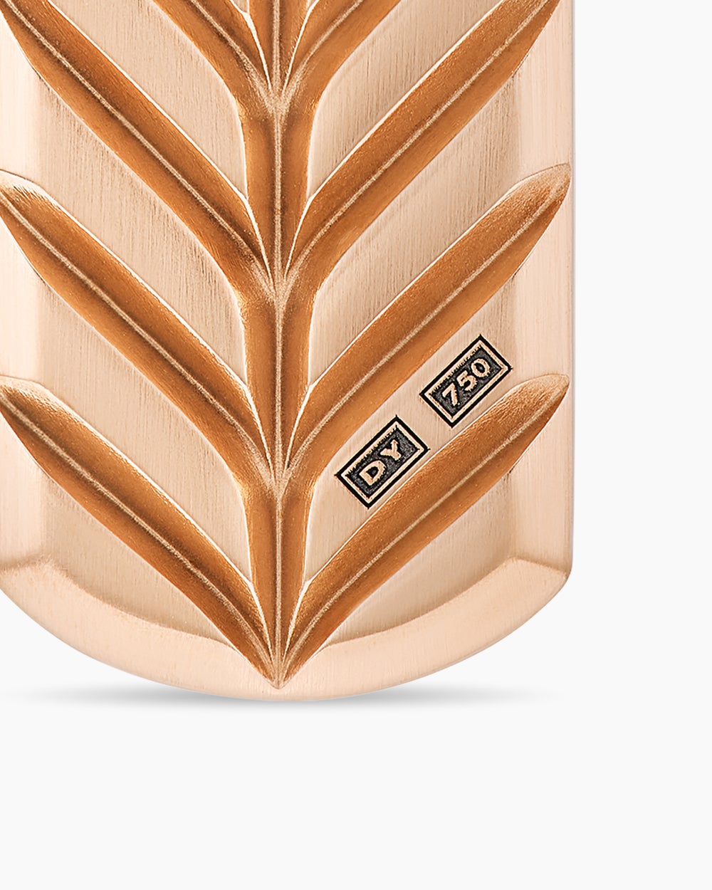 Médaille Chevron en or rose 18 carats avec diamants cognac, 21 mm homme