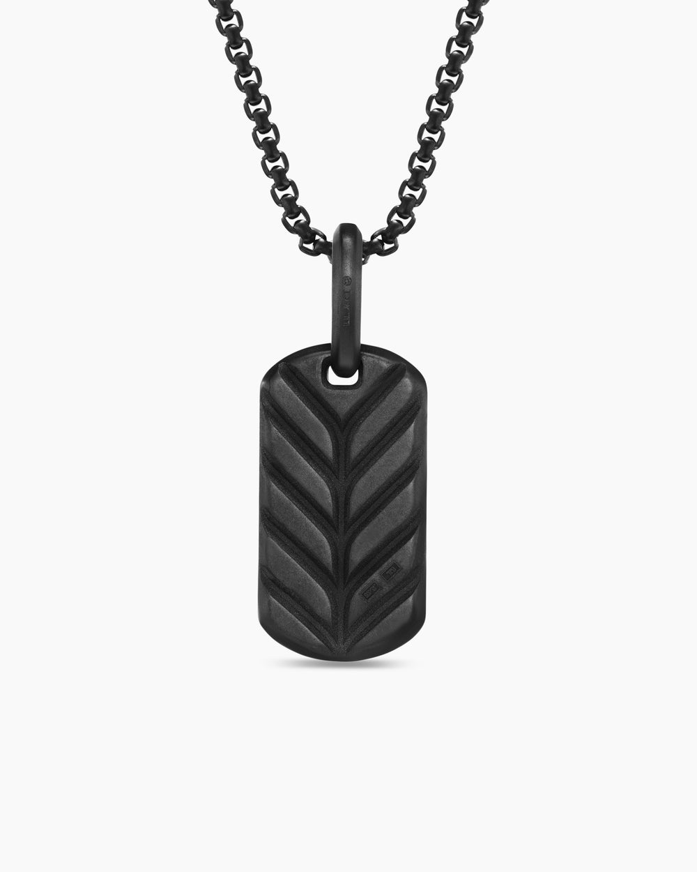 Mens Chevron Tag in Black Titanium, 21mm