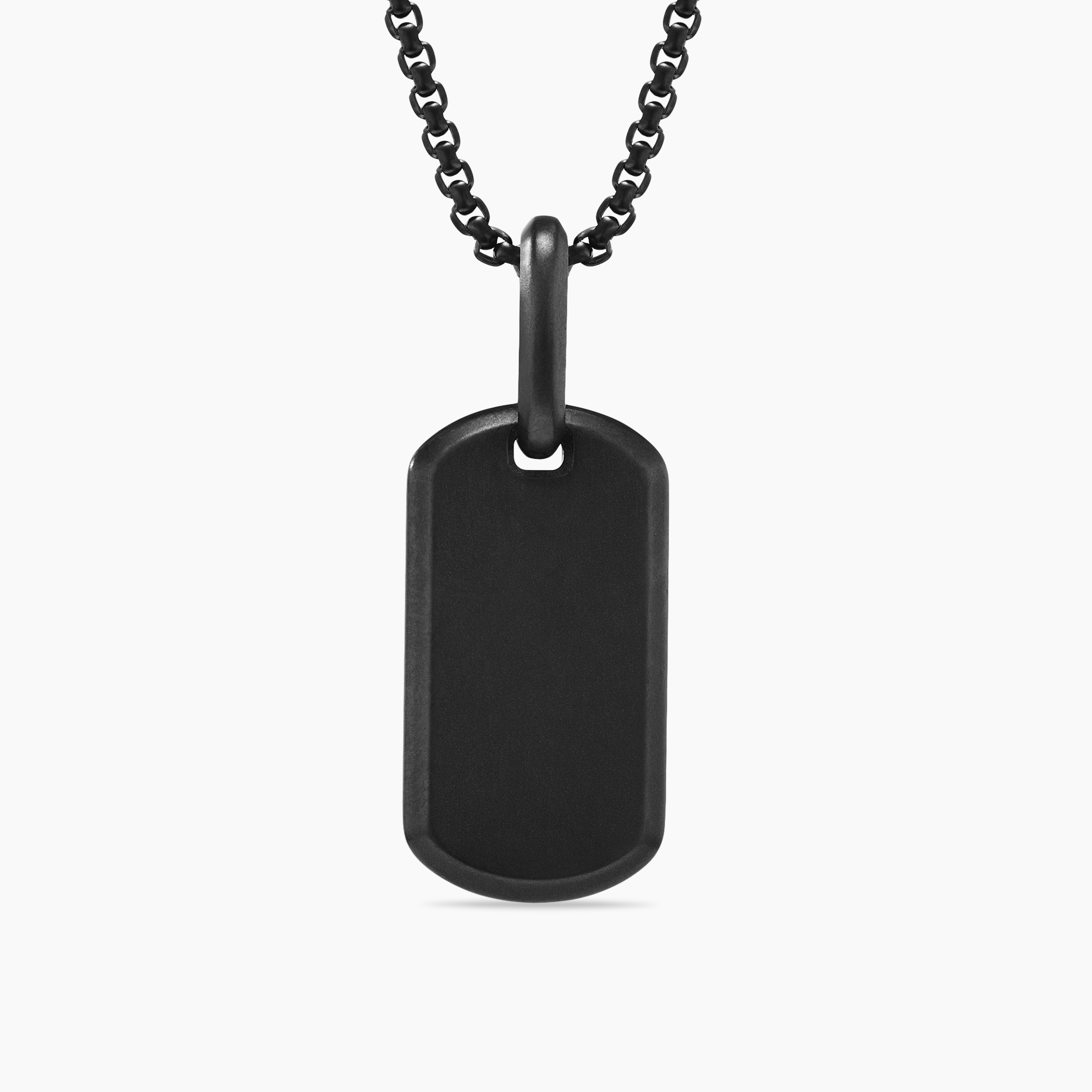 Mens Chevron Tag in Black Titanium, 21mm