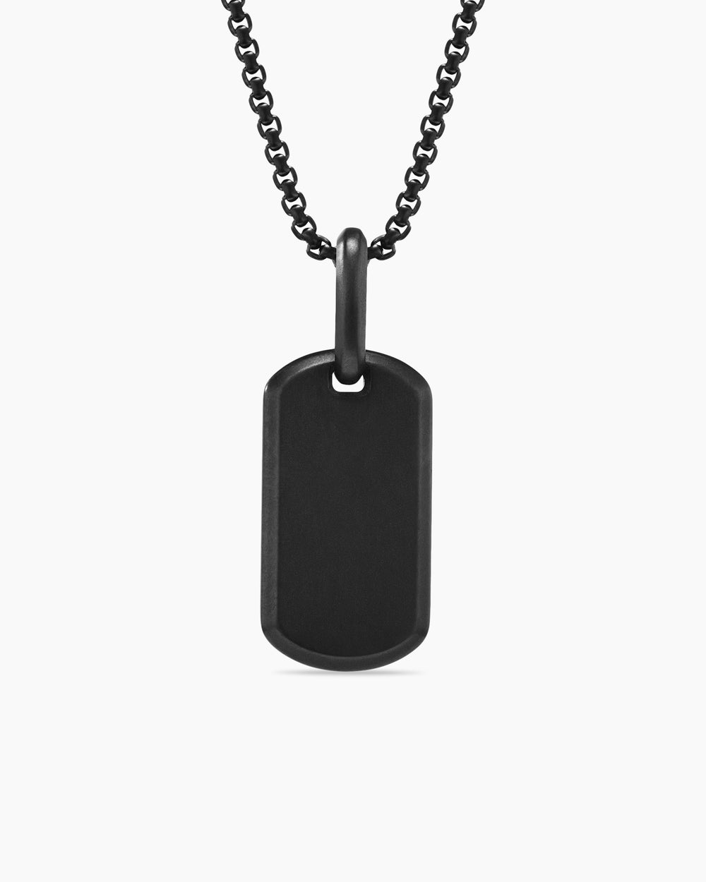 Mens Chevron Tag in Black Titanium, 21mm