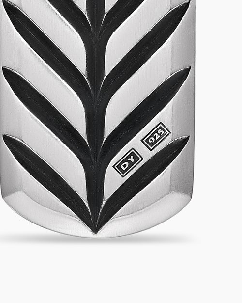 Mens Chevron Tag in Sterling Silver, 21mm