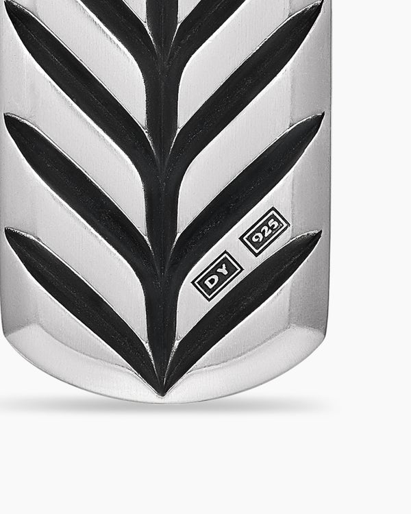 Chevron Tag in Sterling Silver, 21mm