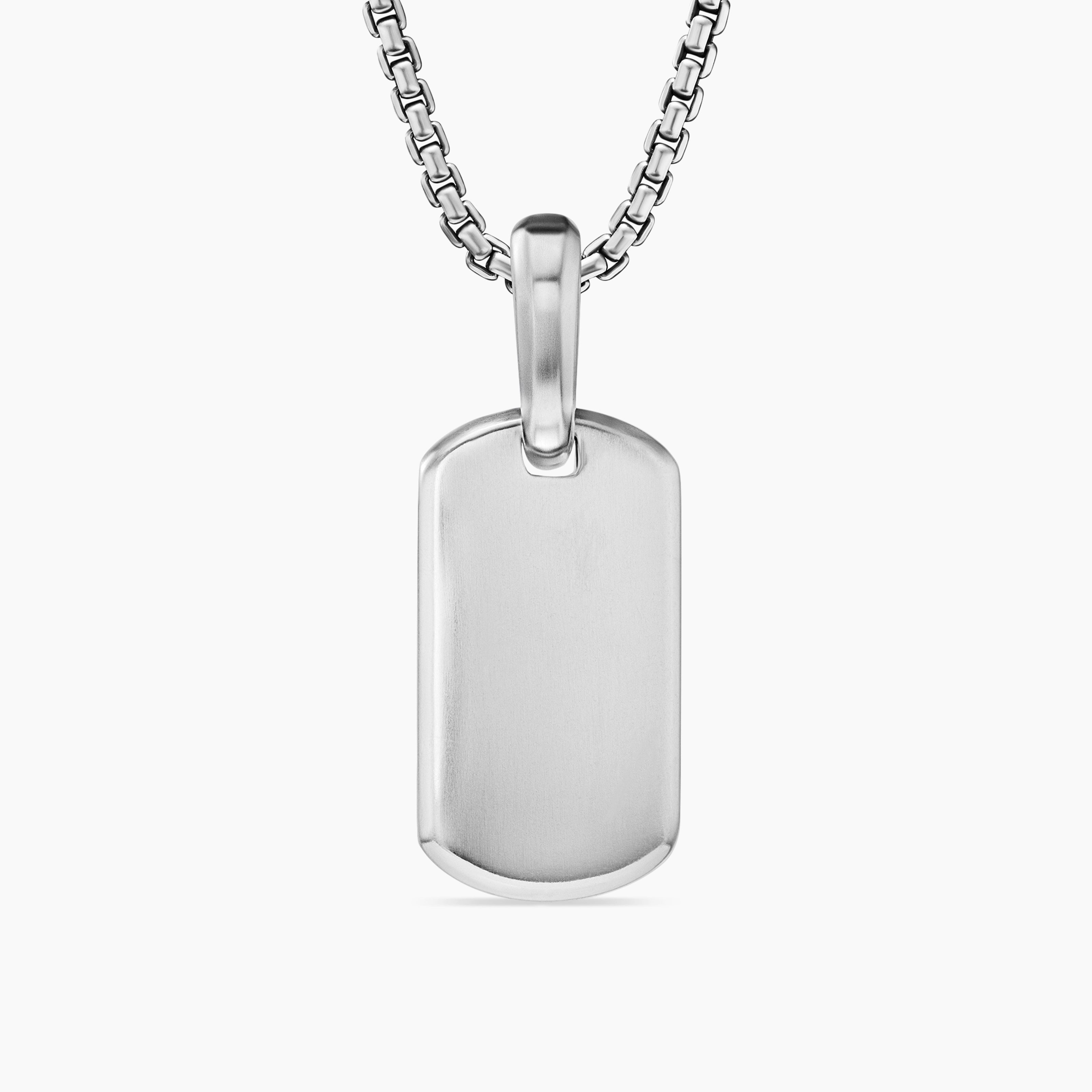 Mens Chevron Tag in Sterling Silver, 21mm