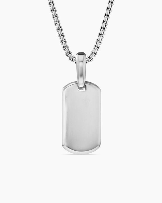 Chevron Tag in Sterling Silver, 21mm