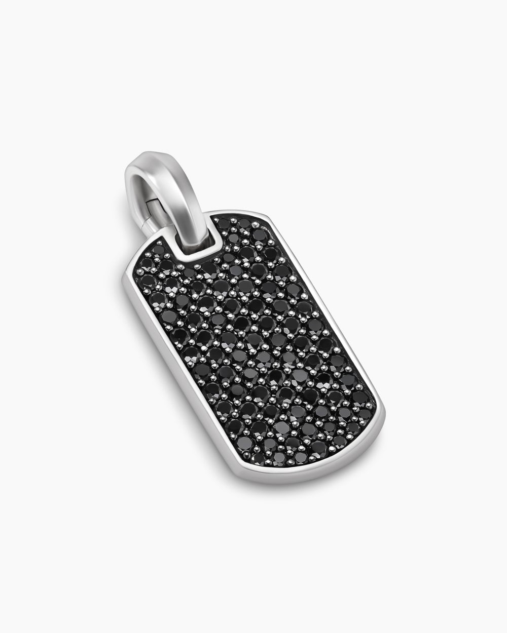 Médaille Chevron en argent massif avec diamants noirs, 21 mm homme