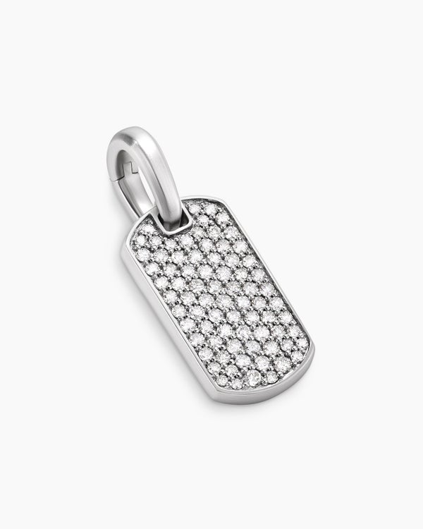 Médaille Chevron en argent sterling avec diamants, 21 mm