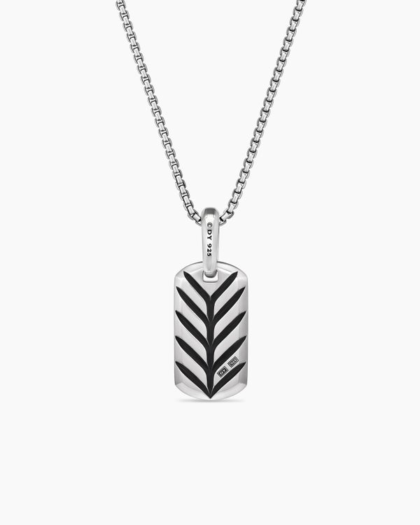 Médaille Chevron en argent sterling avec diamants, 21 mm