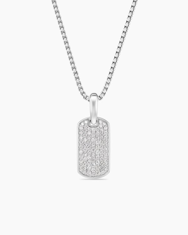 Médaille Chevron en argent sterling avec diamants, 21 mm