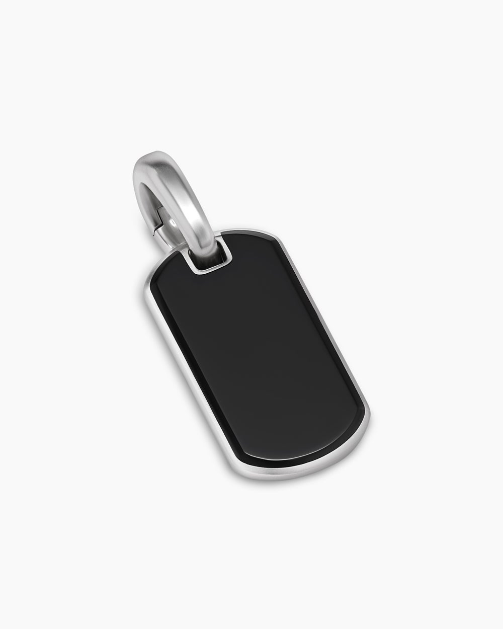Médaille Chevron en argent massif avec onyx noir, 21 mm homme