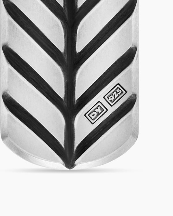 Médaille Chevron en argent sterling avec onyx noir, 21 mm