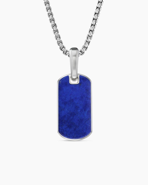 Médaille Chevron en argent sterling avec lapis-lazuli, 21 mm