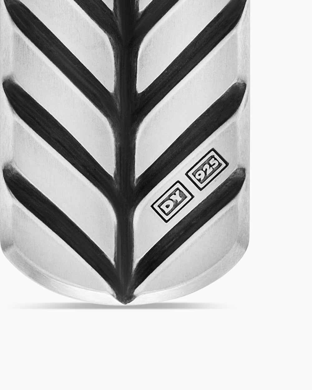 Médaille Chevron en argent massif avec piétersite, 21 mm homme