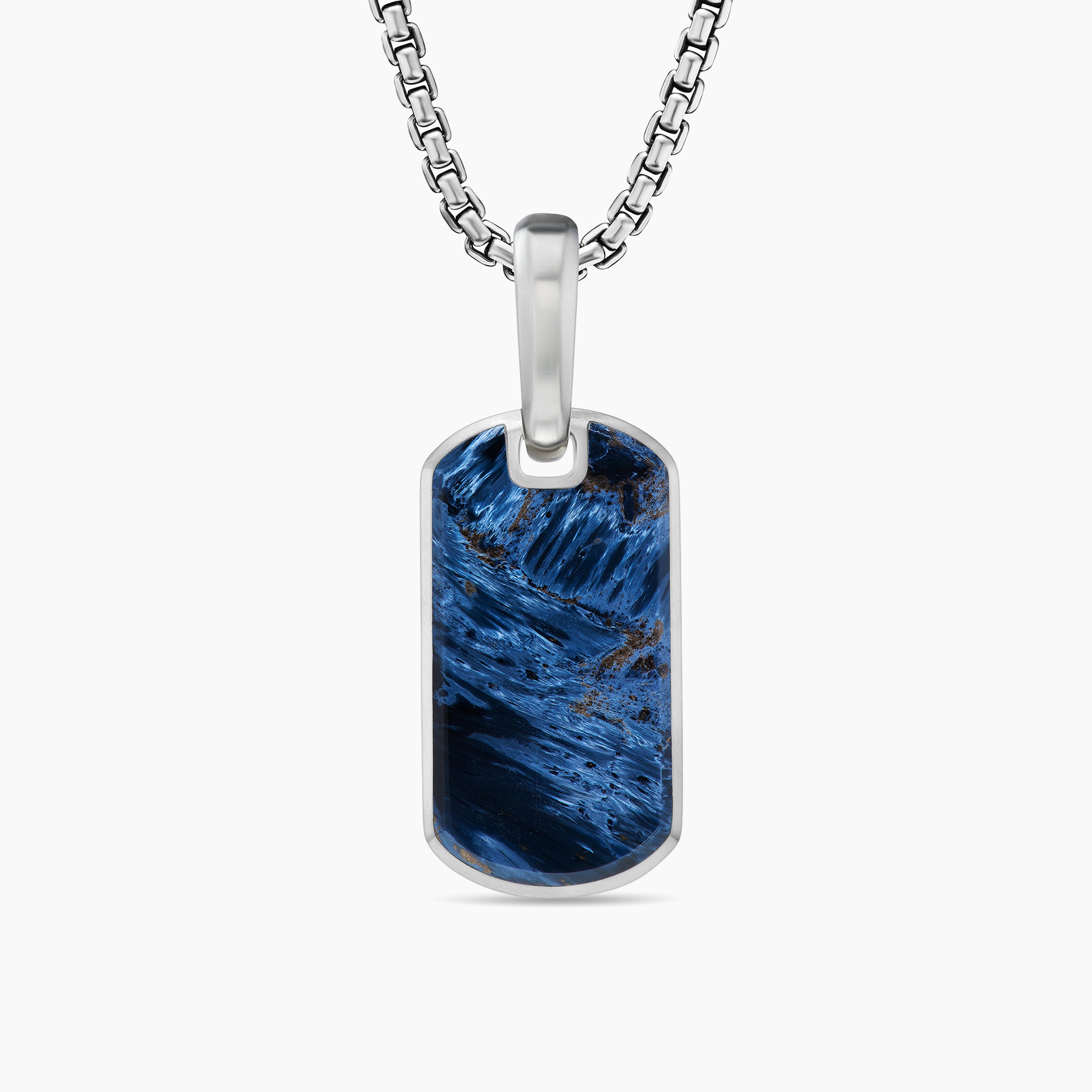 M&eacute;daille Chevron en argent massif avec pi&eacute;tersite, 21 mm homme 