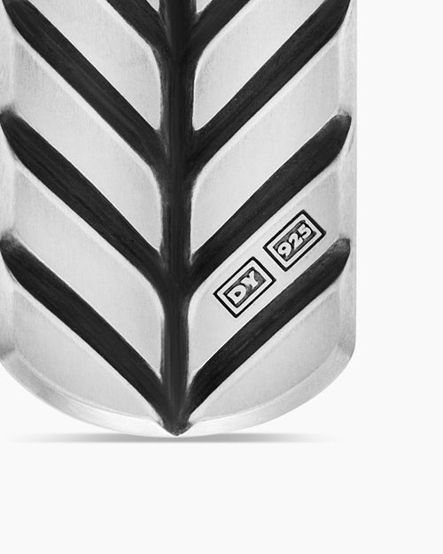 Mens Chevron Tag in Sterling Silver with Tiger's Eye, 21mm