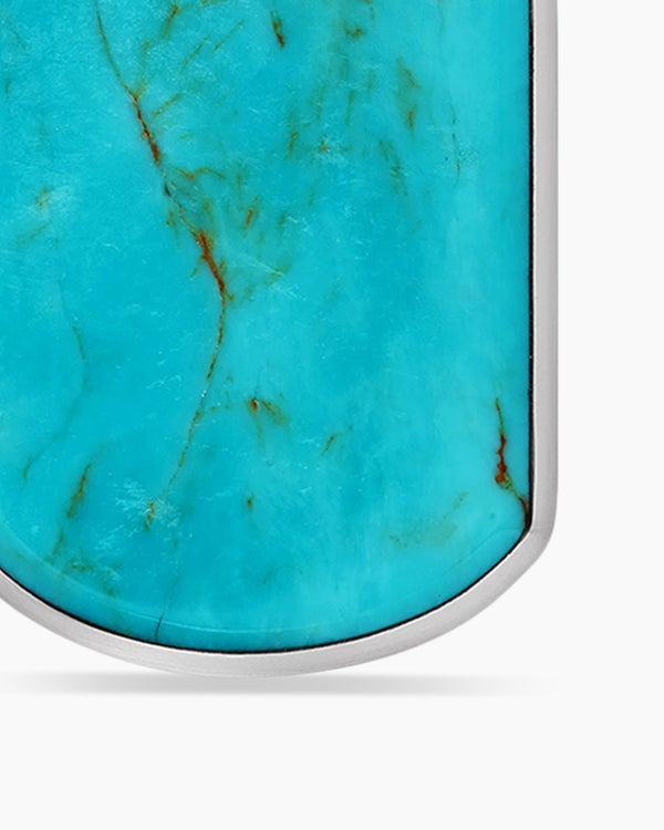 Médaille Chevron en argent sterling avec turquoise américaine, 21 mm