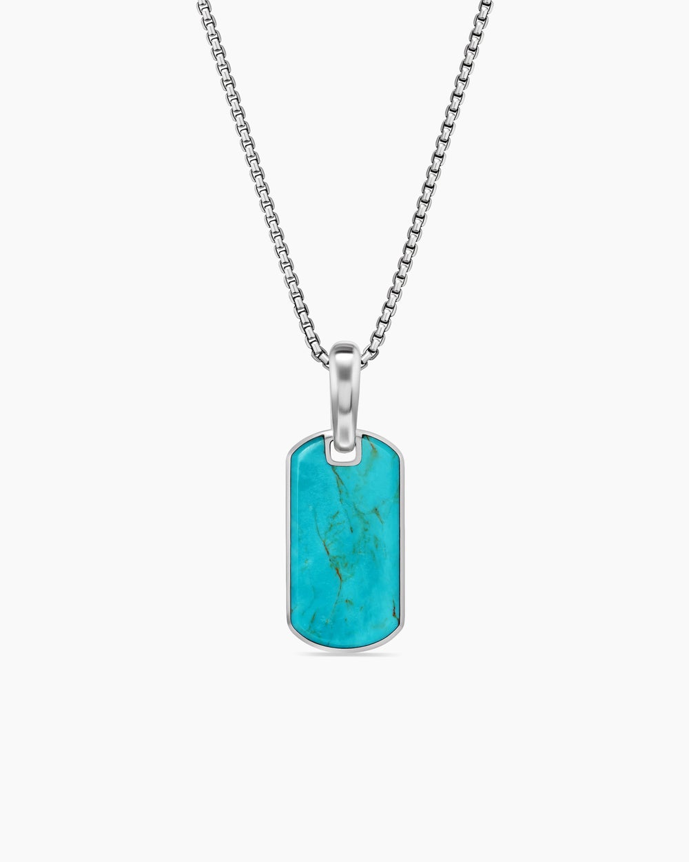 Médaille Chevron en argent sterling avec turquoise américaine, 21 mm hommes