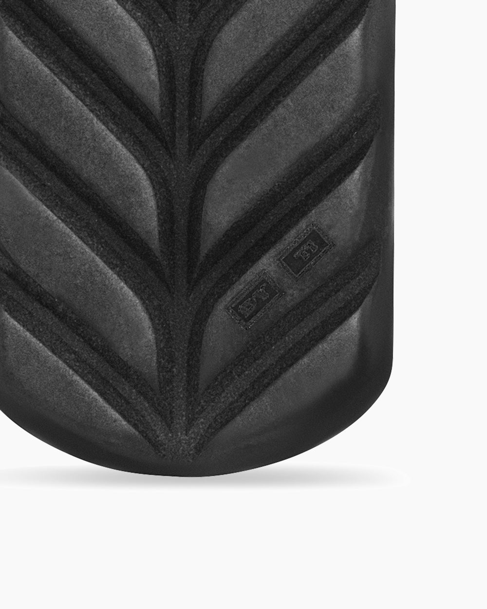 Mens Chevron Tag in Black Titanium with Sterling Silver and Black Diamonds, 21mm