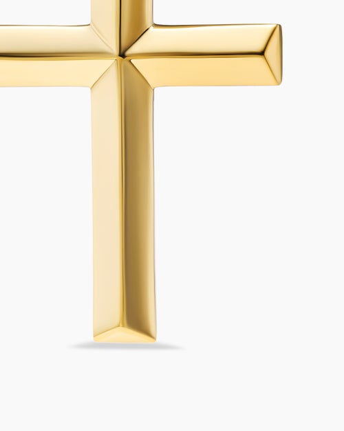 Mens Cross Pendant in 18ct Yellow Gold, 24mm
